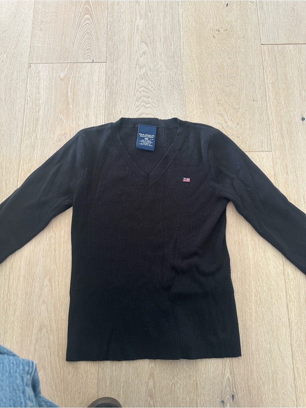 Polo by Ralph Lauren Women's Black V-Neck Sweater